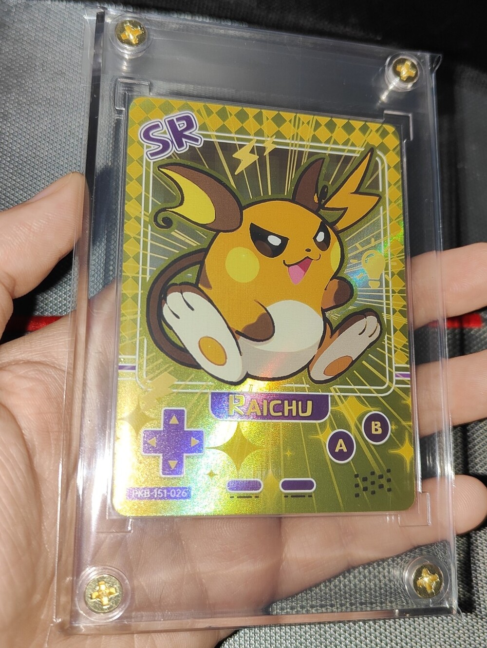 Raichu Super Rare textured holo encased Pokémon Unofficial Card Chinese Poke